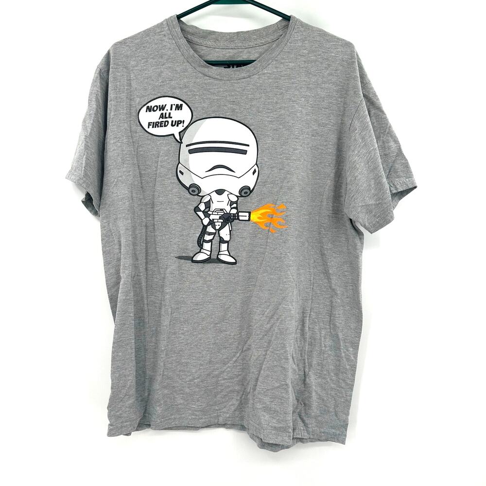 Star Wars‎ Size Large Short Sleeve Crew Neck T-Shirt Gray Stormtrooper Print Top